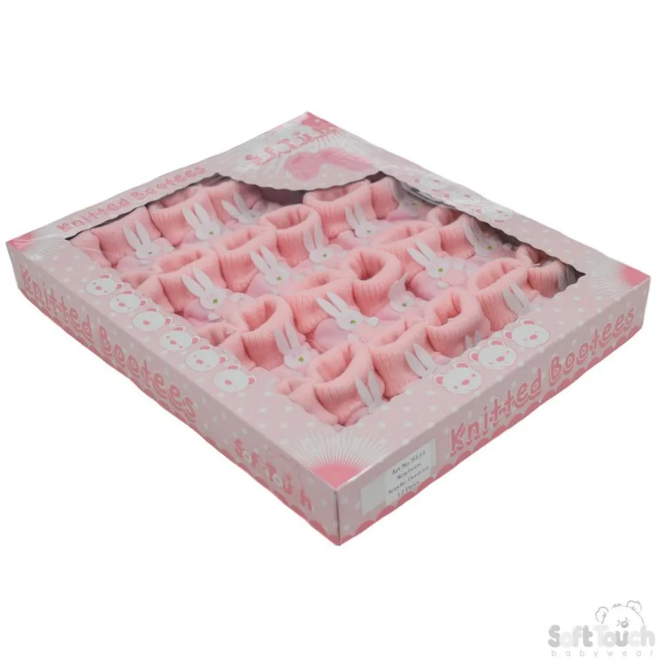 Acrylic Turnover Baby Bootees - Bunny : S423