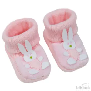 Acrylic Turnover Baby Bootees - Bunny : S423