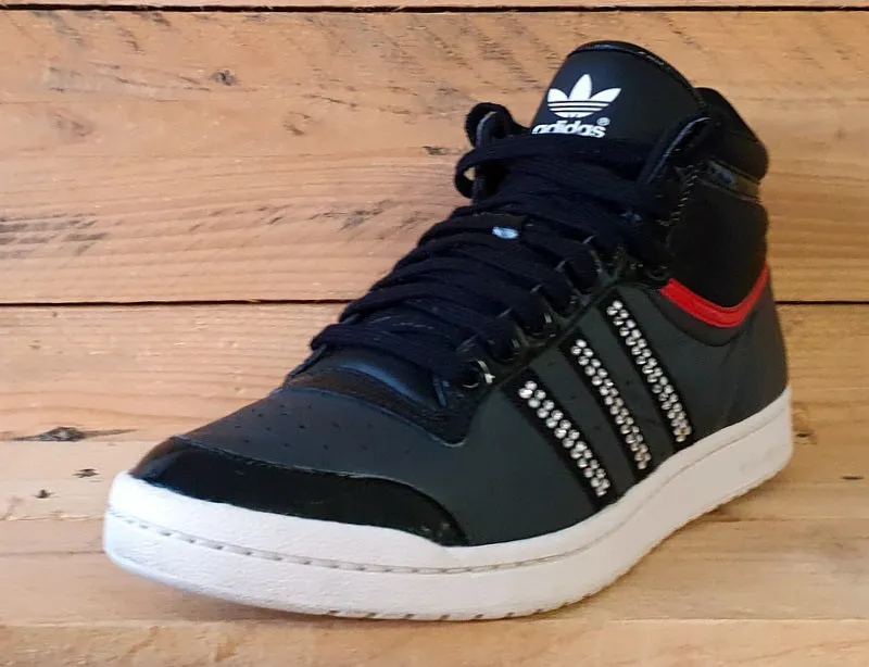 Adidas Sleek Series Top Ten Mid Leather Trainers UK8/US9.5/E42 V22622 Black/Red