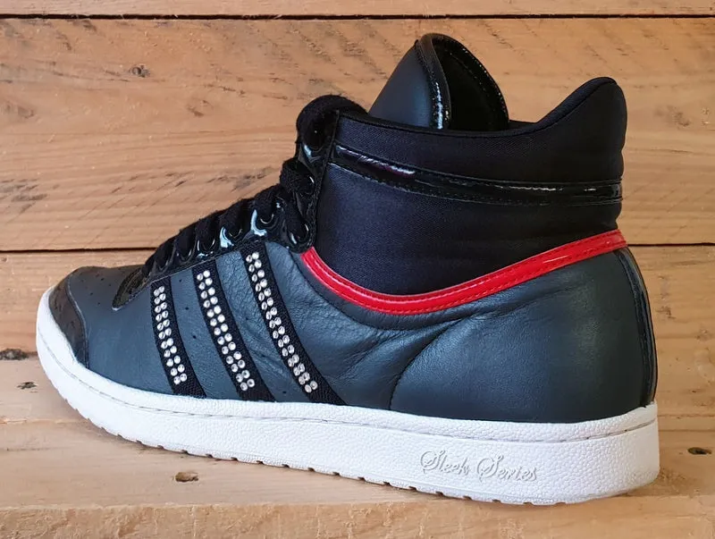 Adidas Sleek Series Top Ten Mid Leather Trainers UK8/US9.5/E42 V22622 Black/Red
