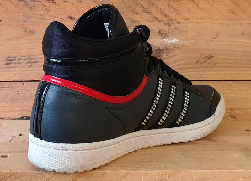 Adidas Sleek Series Top Ten Mid Leather Trainers UK8/US9.5/E42 V22622 Black/Red