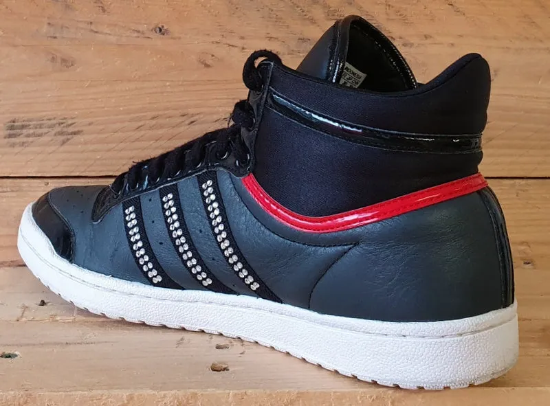 Adidas Sleek Series Top Ten Mid Leather Trainers UK8/US9.5/E42 V22622 Black/Red