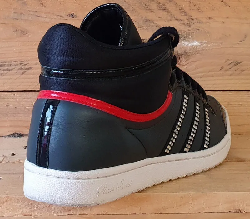 Adidas Sleek Series Top Ten Mid Leather Trainers UK8/US9.5/E42 V22622 Black/Red