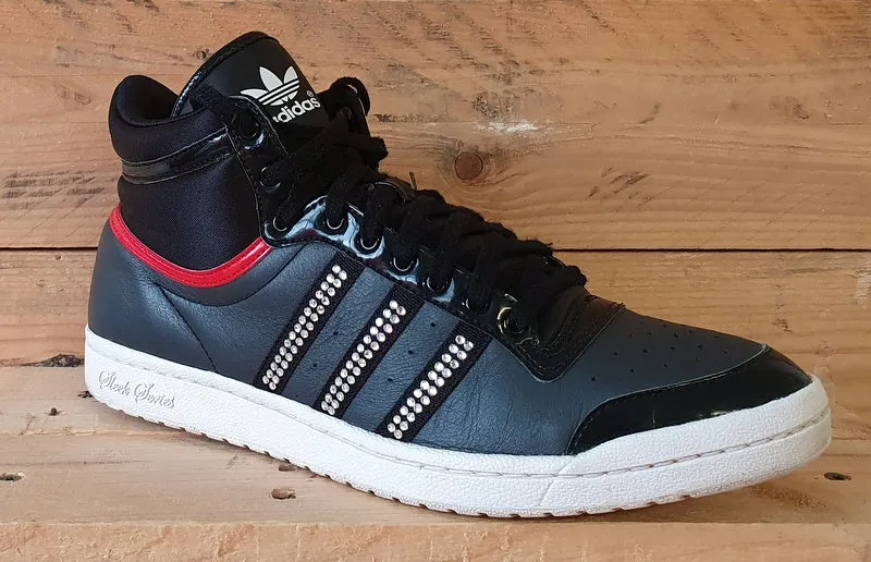 Adidas Sleek Series Top Ten Mid Leather Trainers UK8/US9.5/E42 V22622 Black/Red