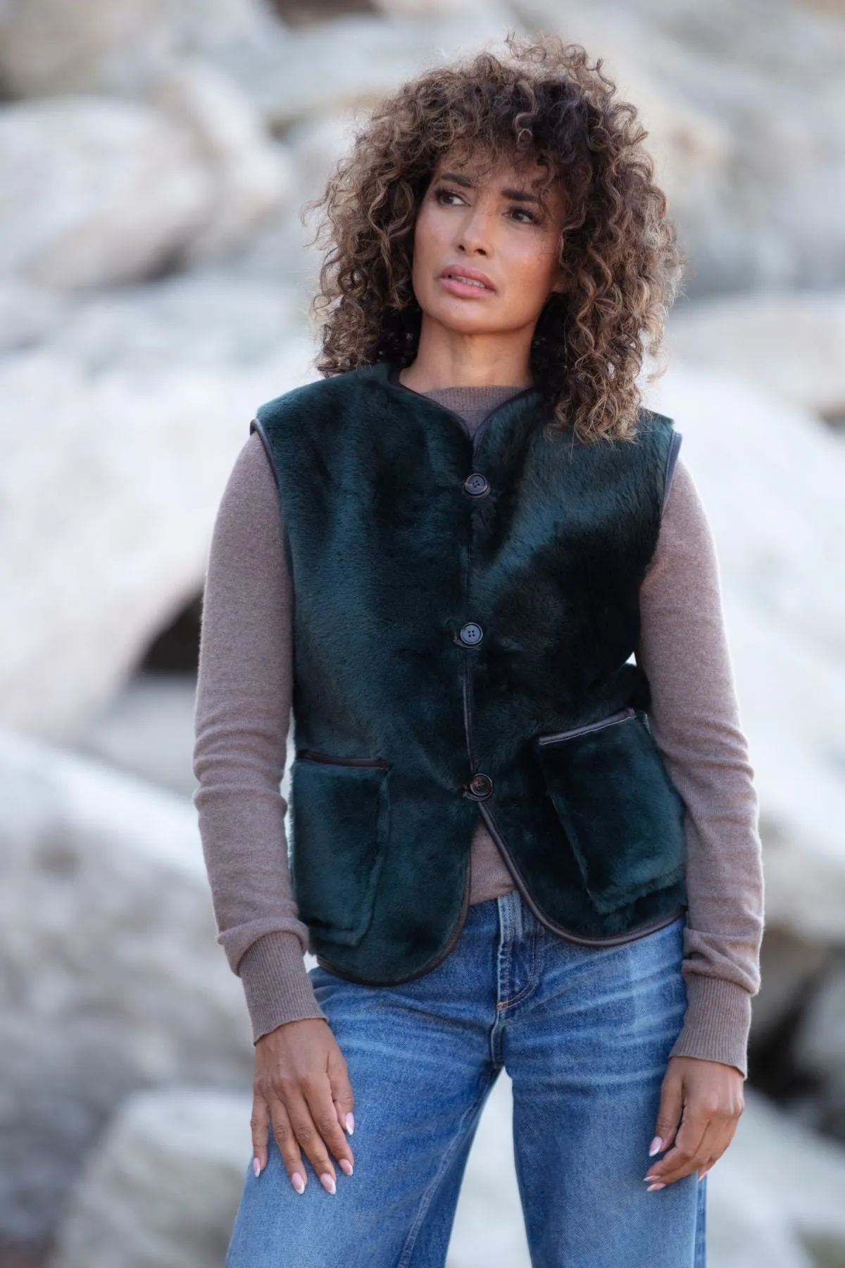 Anais Shearling Waistcoat