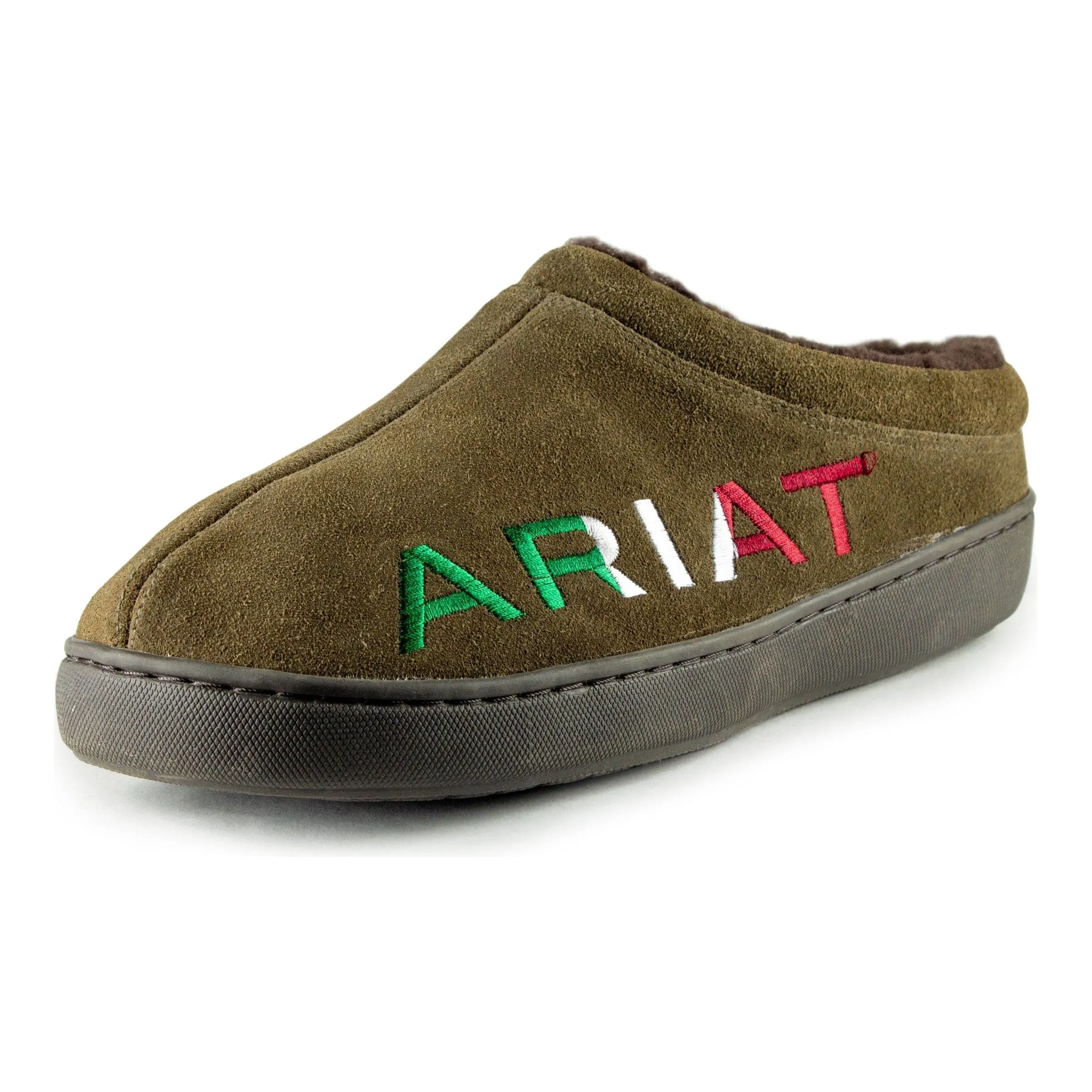 Ariat Mens Suede Clog Slippers with Ariat Logo
