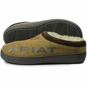 Ariat Mens Suede Clog Slippers with Ariat Logo