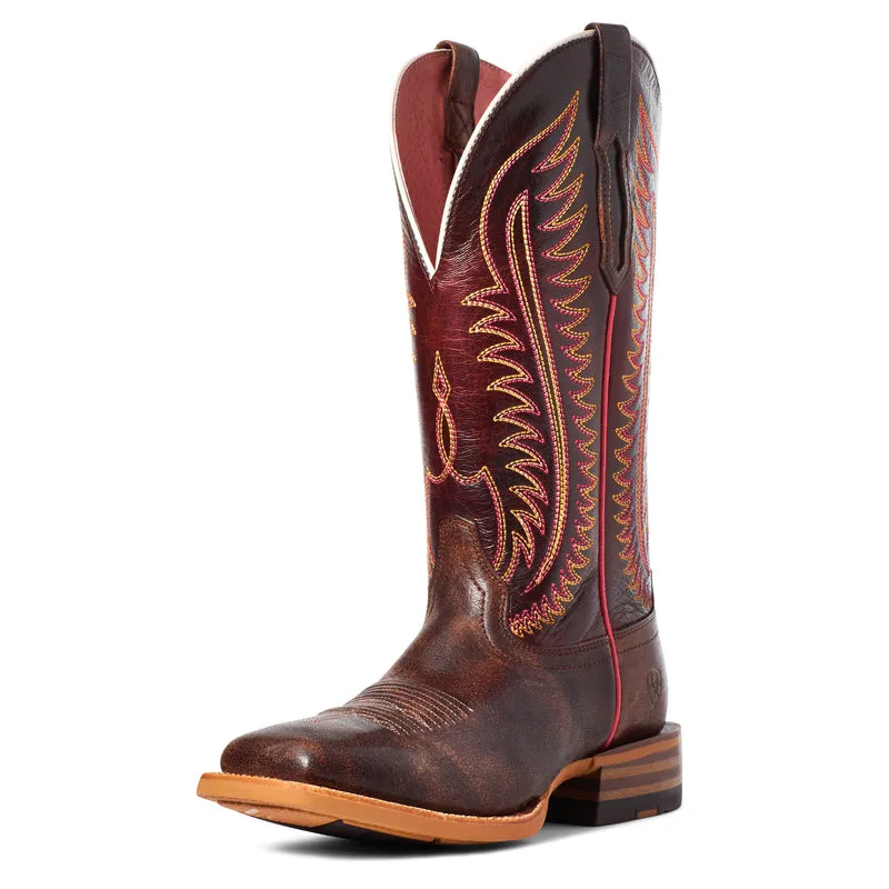 'Ariat' Women's 12" Belmont Western Square Toe - Crackled Cafe