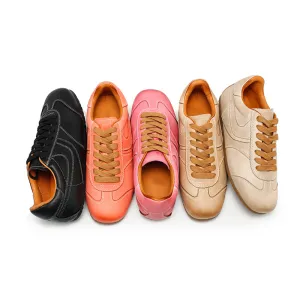 Army Trainer Low-top Hidden Lift Sneakers in Black/Pink/Light Grey/Apricot/Orange Red