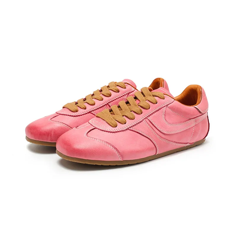 Army Trainer Low-top Hidden Lift Sneakers in Black/Pink/Light Grey/Apricot/Orange Red