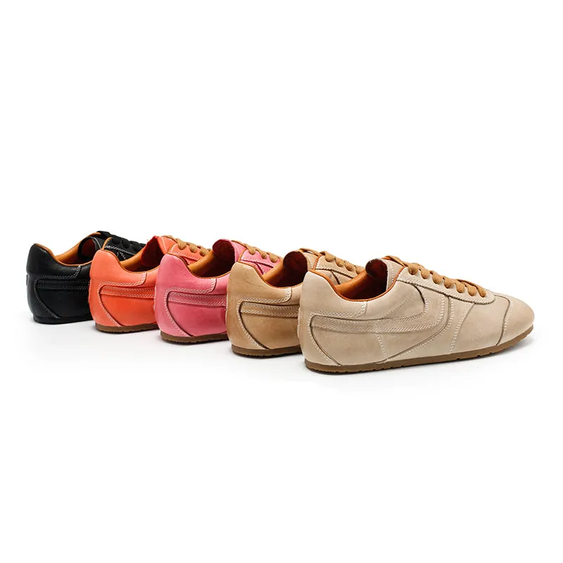 Army Trainer Low-top Hidden Lift Sneakers in Black/Pink/Light Grey/Apricot/Orange Red