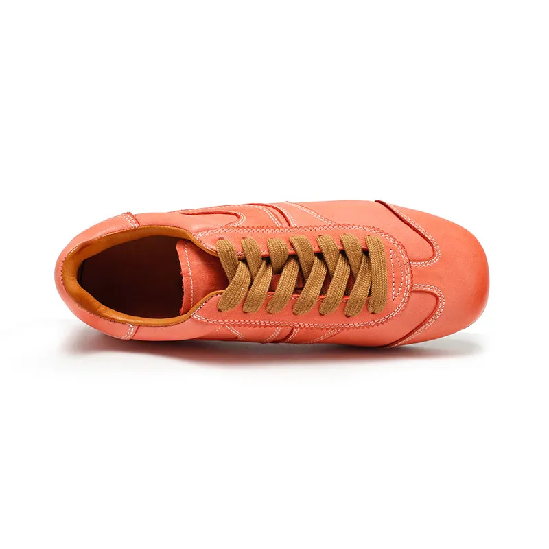 Army Trainer Low-top Hidden Lift Sneakers in Black/Pink/Light Grey/Apricot/Orange Red