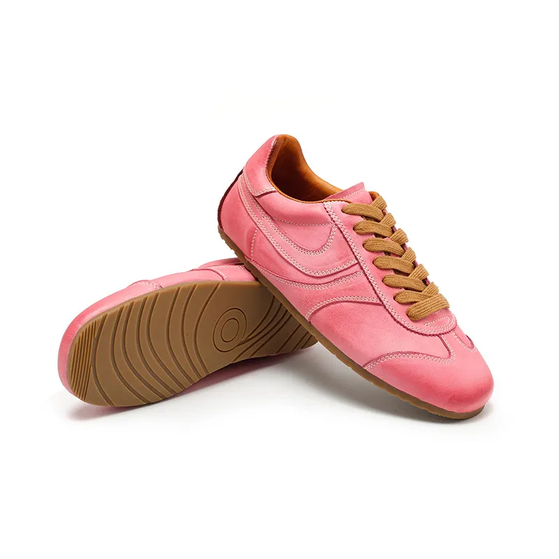 Army Trainer Low-top Hidden Lift Sneakers in Black/Pink/Light Grey/Apricot/Orange Red