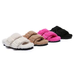 AUSTRALIAN SHEPHERD UGG Women Shearling Buckle Sandal Slides Jennie #AS2057