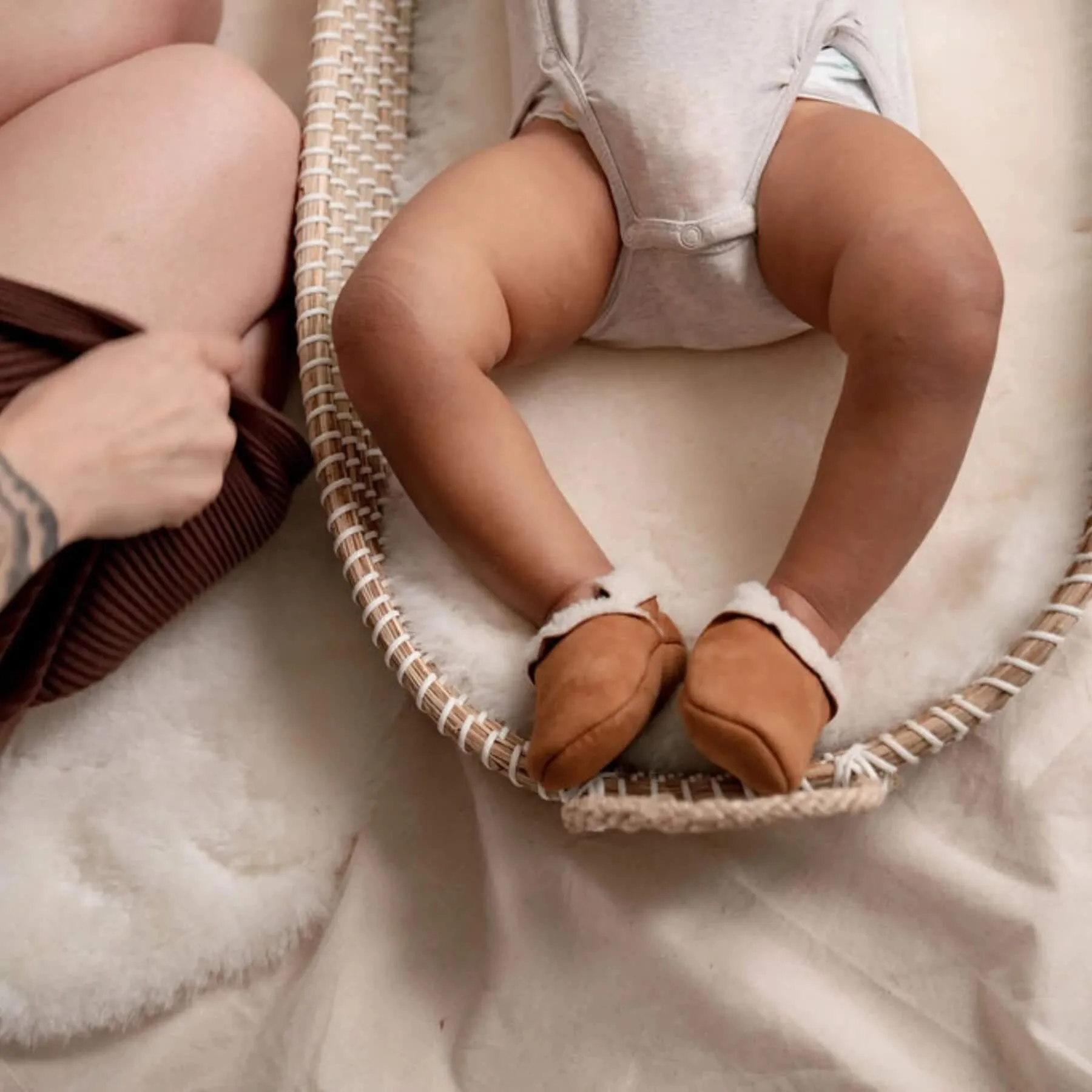 Baa Baby Lambskin Booties (Tan)