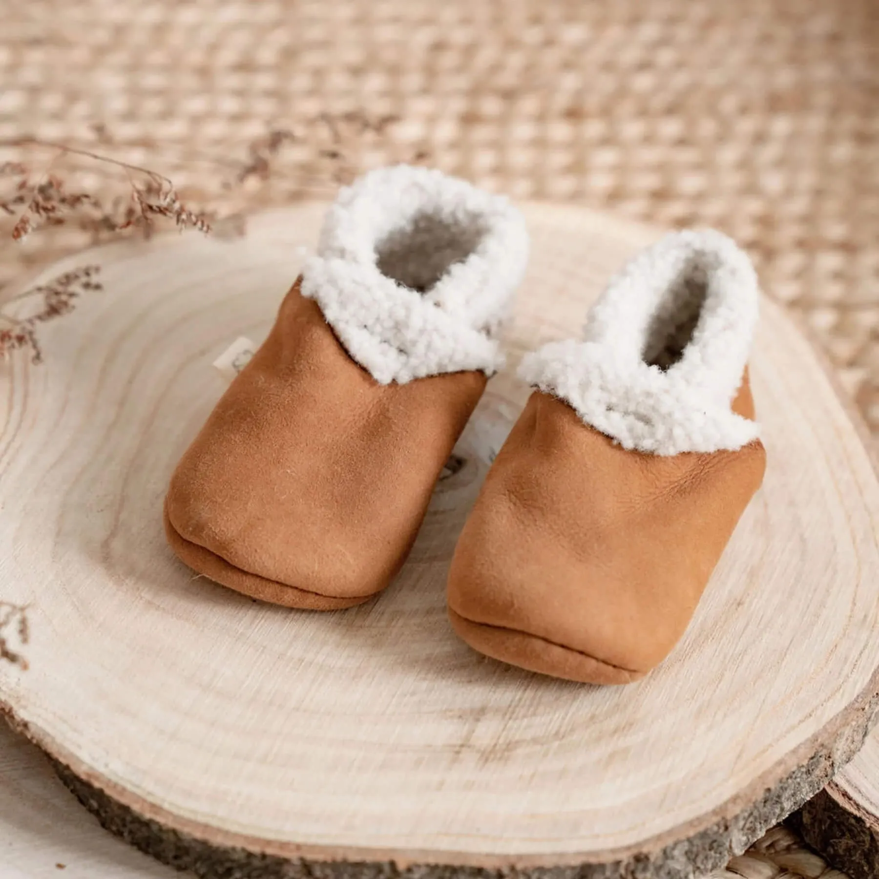 Baa Baby Lambskin Booties (Tan)