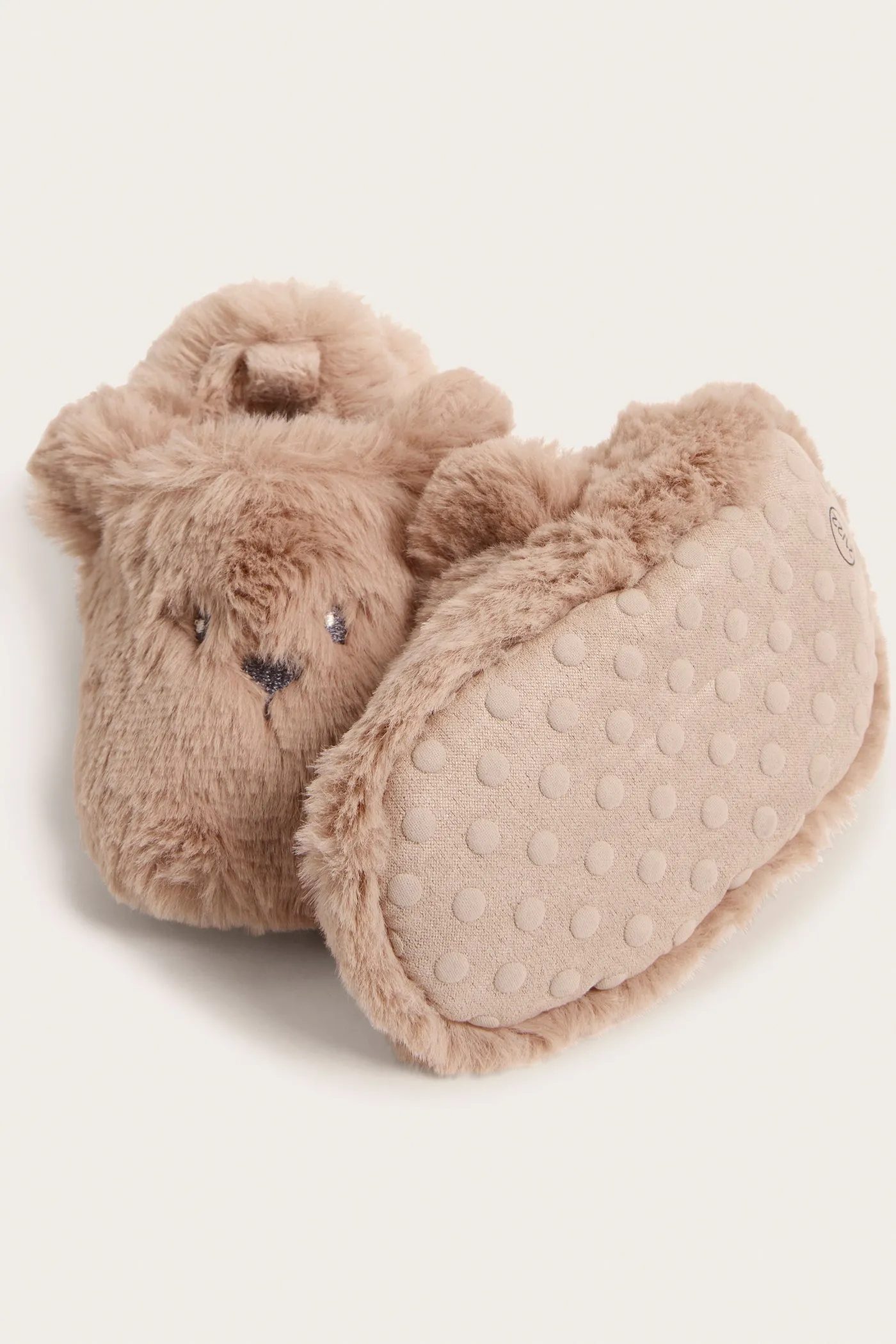 Baby and kids' beige bear booties