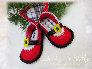 Baby booties christmas No.36 / two sizes/ 5x7 hoop and 4x4 hoop