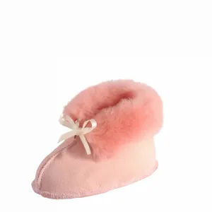 Baby Booties - Pink/Tan