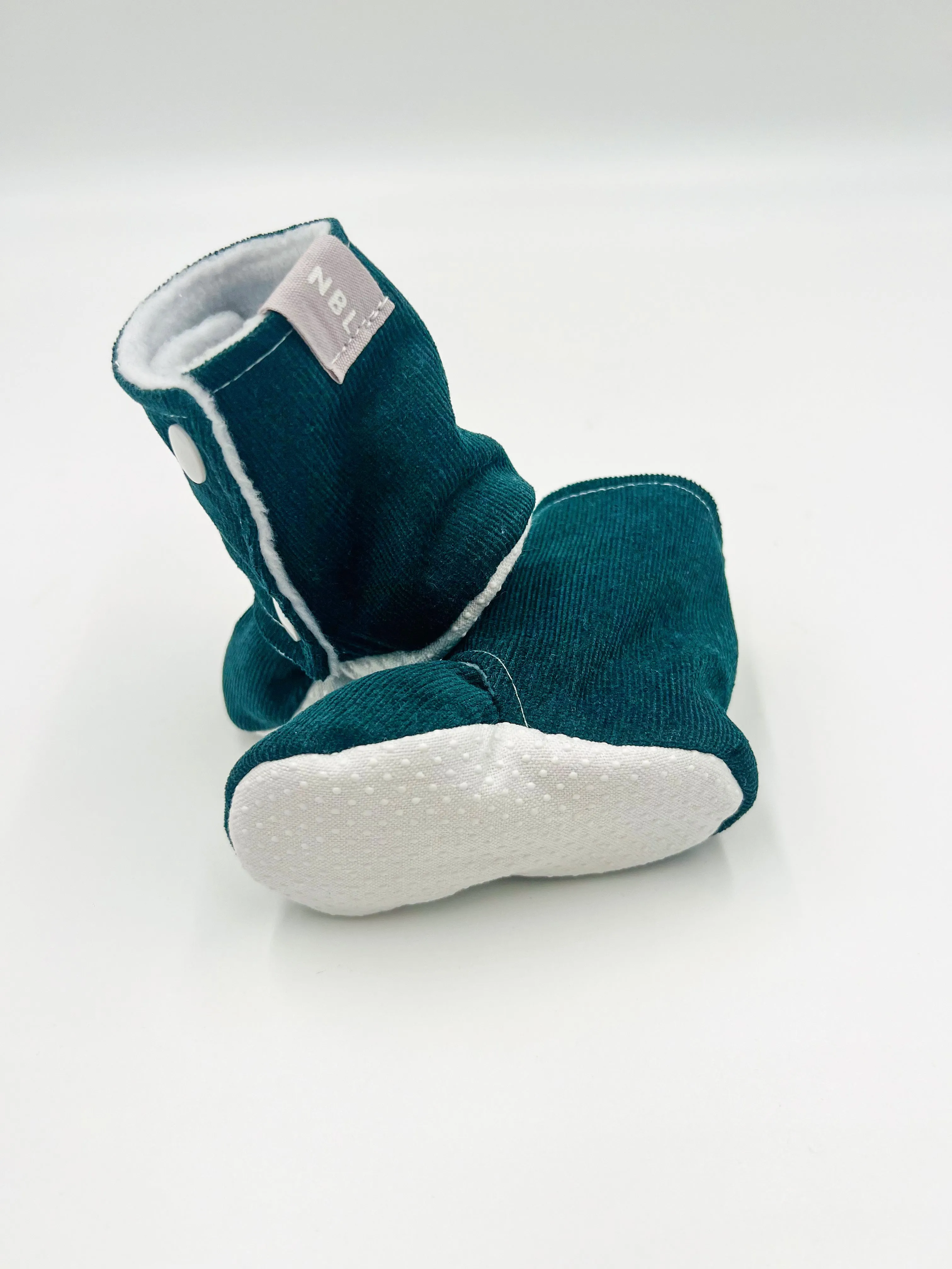 Baby Booties (Teal Blue Corduroy)