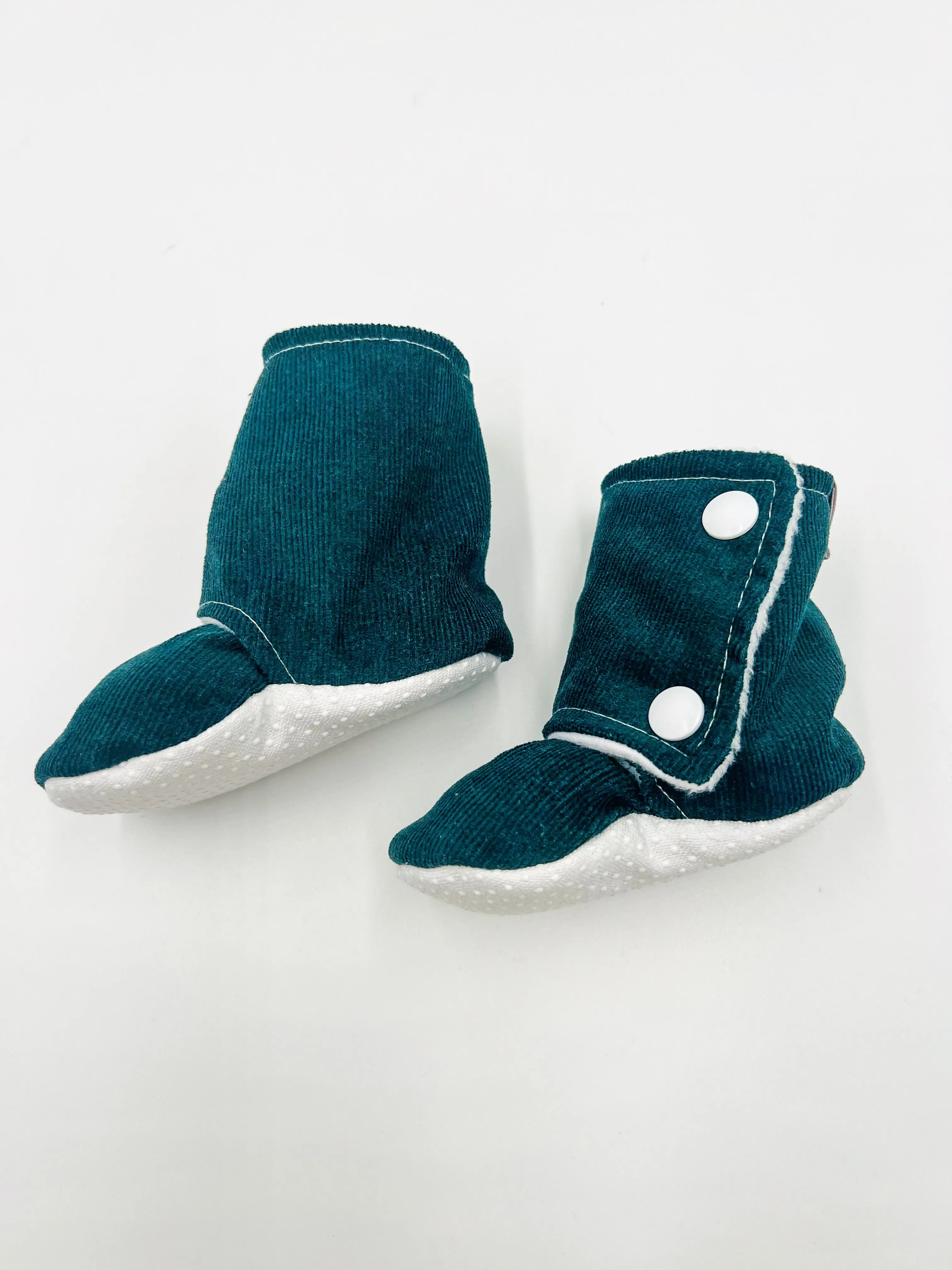 Baby Booties (Teal Blue Corduroy)