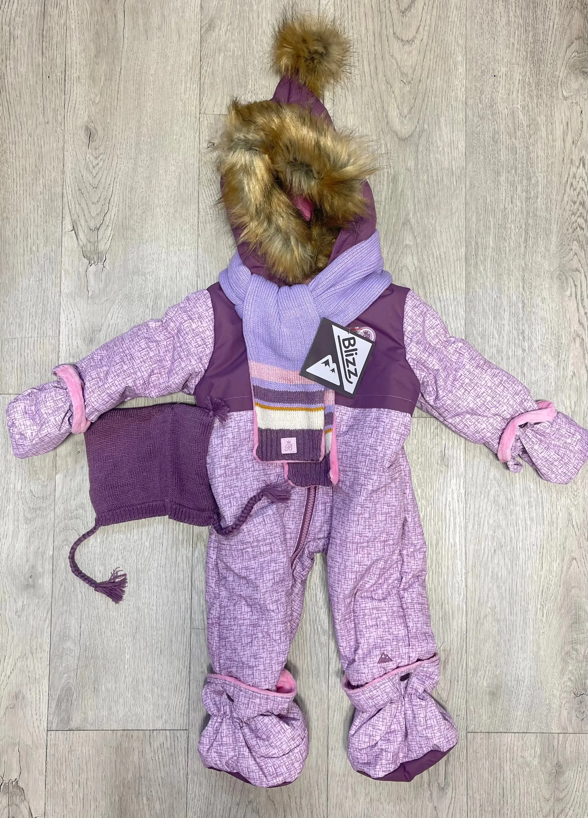 Baby Girls Snowsuit 4 PCS Set - Lavender Mist | Blizz