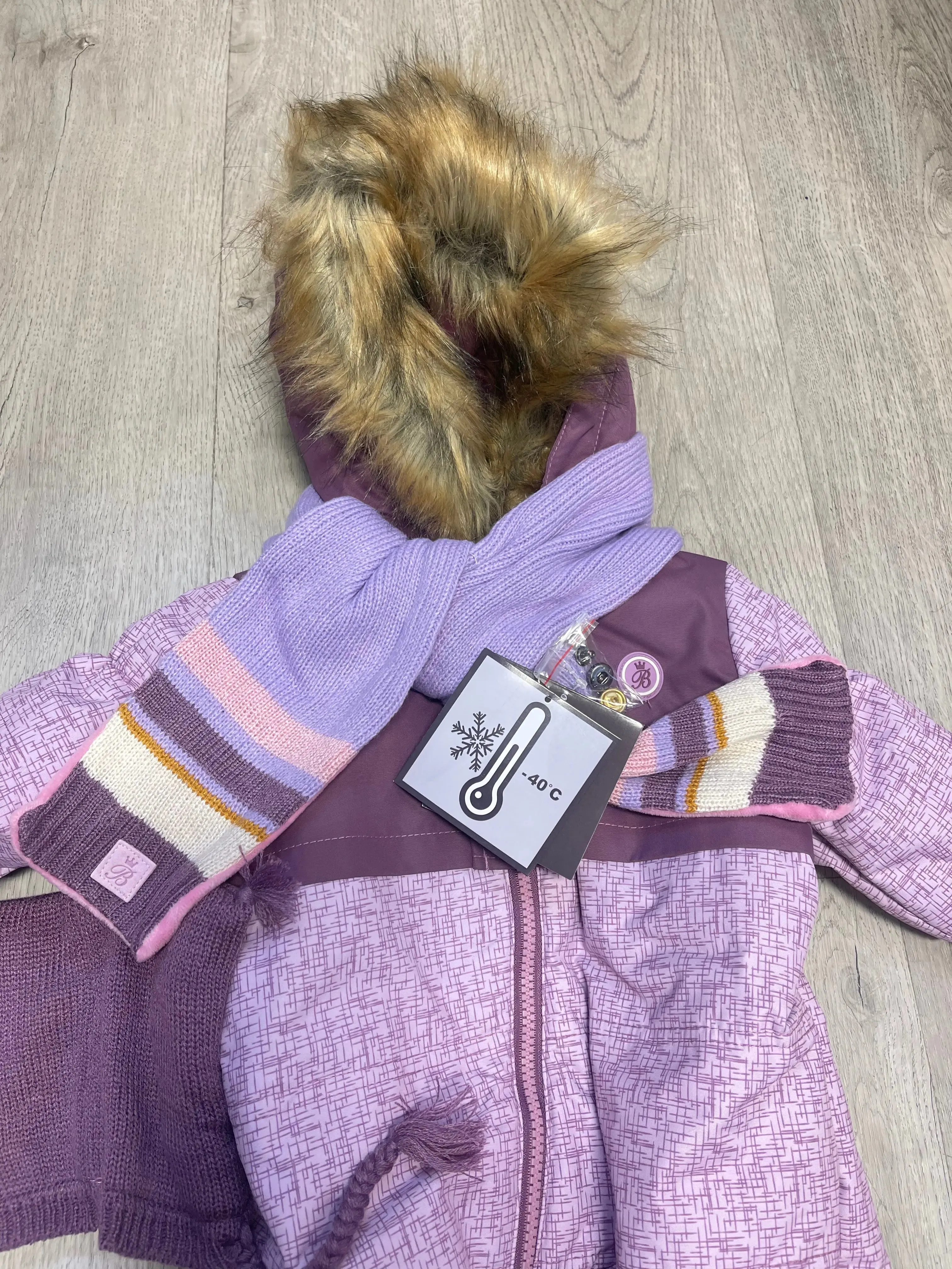 Baby Girls Snowsuit 4 PCS Set - Lavender Mist | Blizz