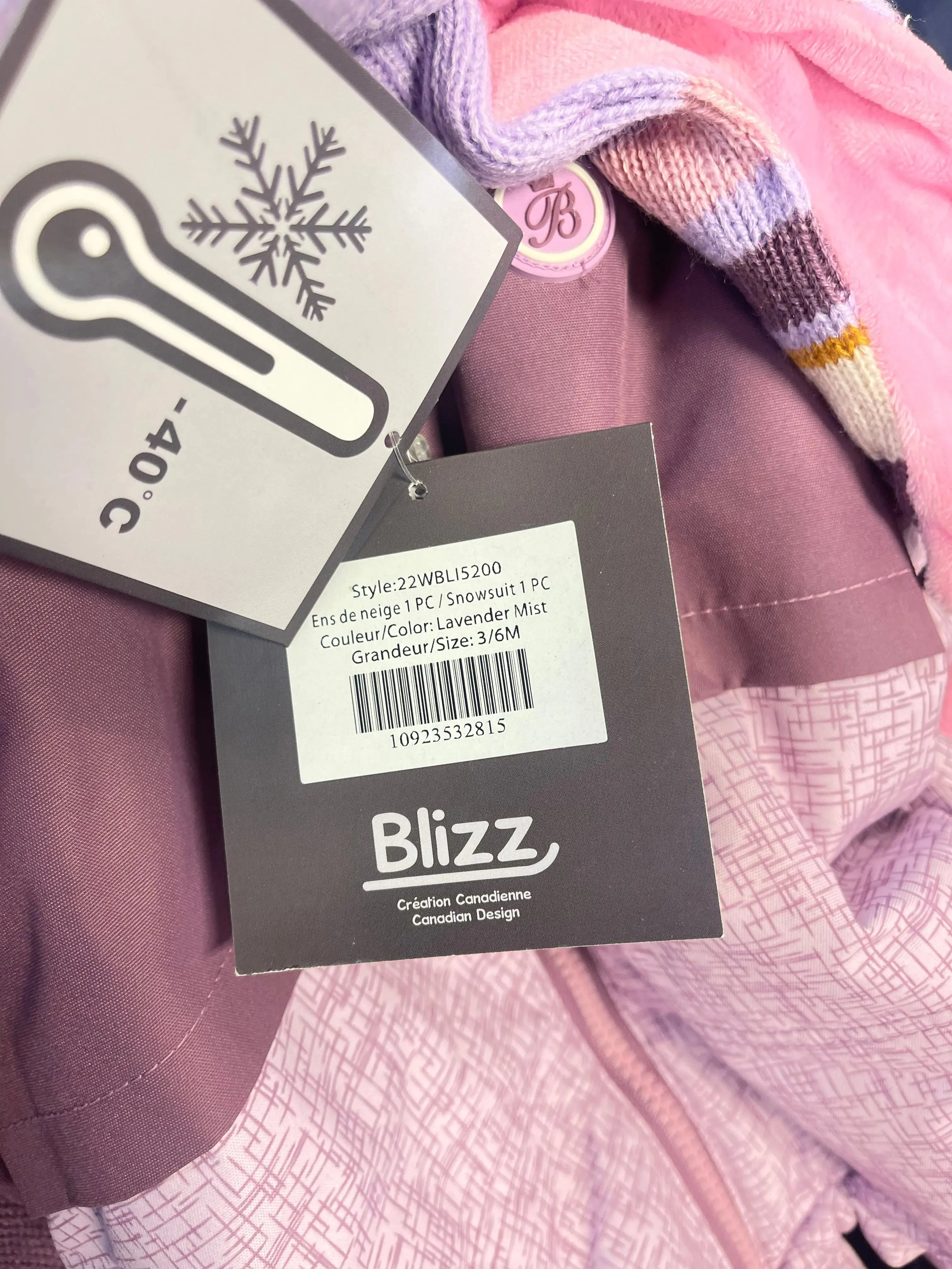 Baby Girls Snowsuit 4 PCS Set - Lavender Mist | Blizz