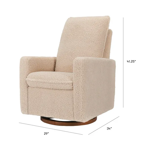 Babyletto Cali Pillowback Swivel Glider in Shearling