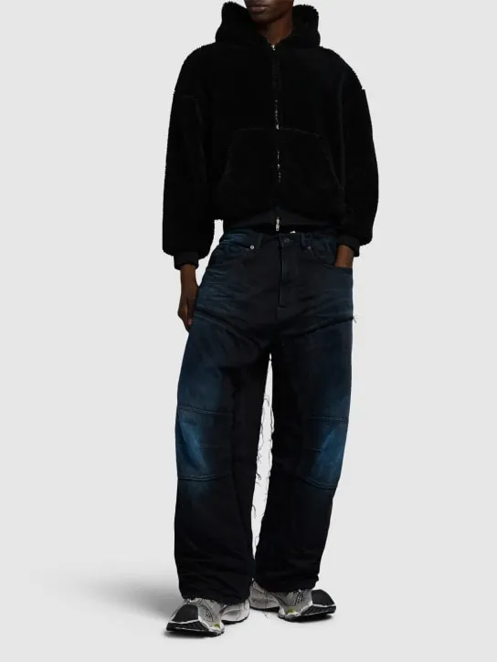 Balenciaga   Faux shearling zip-up hoodie 