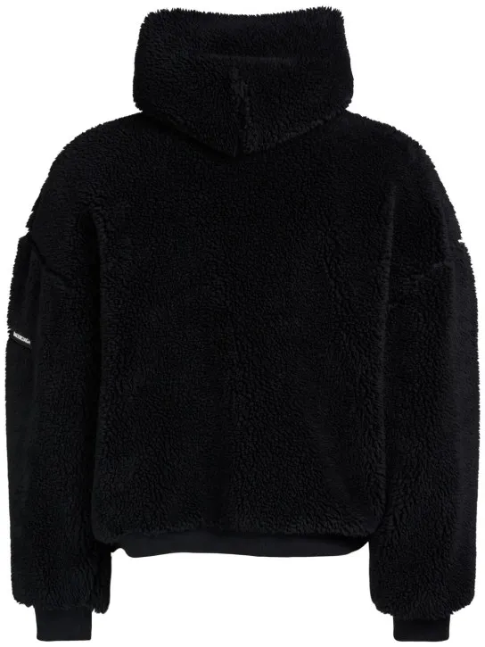 Balenciaga   Faux shearling zip-up hoodie 