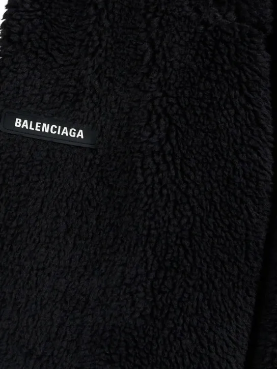 Balenciaga   Faux shearling zip-up hoodie 