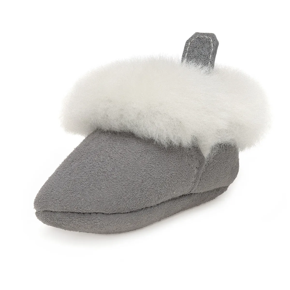 Barra Hand-Stitched Sheepskin Baby Booties - Grey