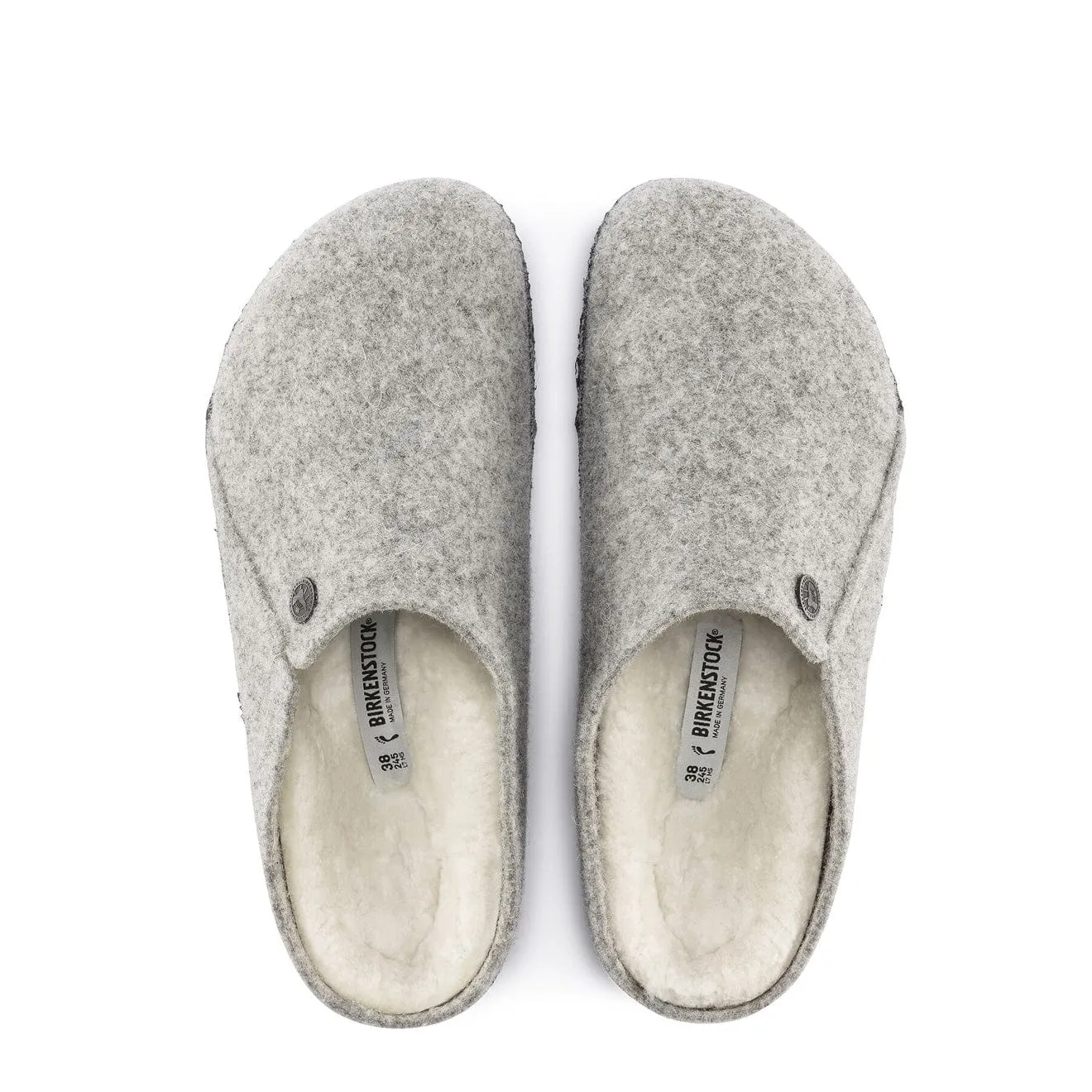 Birkenstock Womens Zermatt Shearling Narrow Slipper Light Grey
