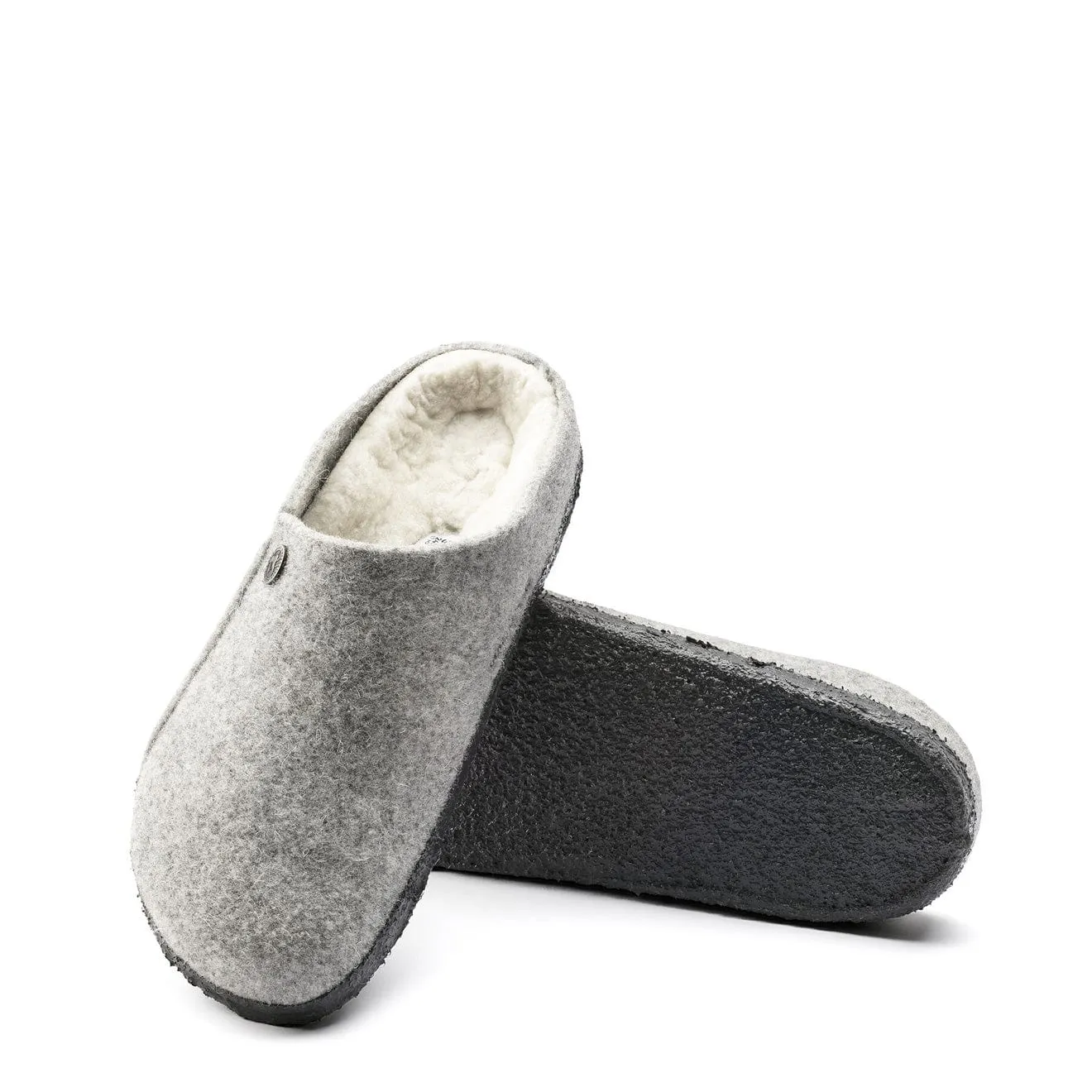 Birkenstock Womens Zermatt Shearling Narrow Slipper Light Grey