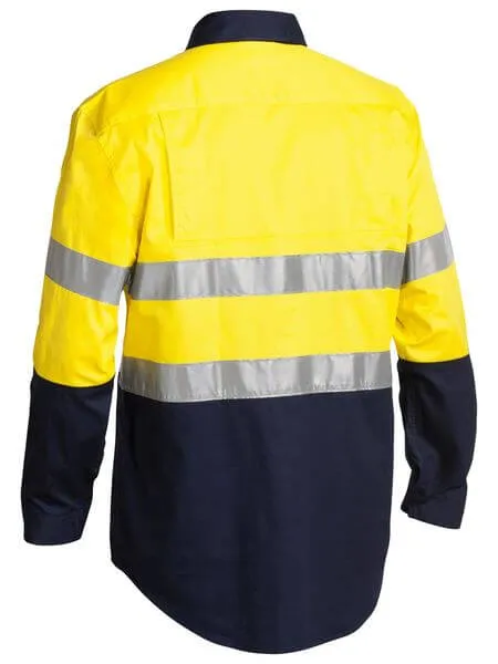 Bisley Taped Hi Vis Closed Front Cool Lightweight Shirt - Long Sleeve-(BSC6896)