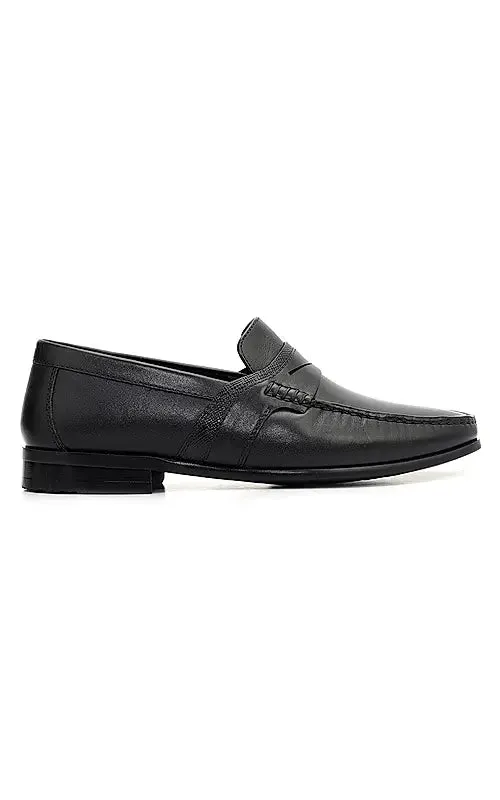 Black Heel Moccasins With Panel