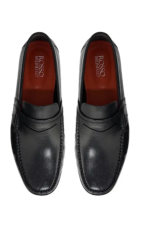 Black Heel Moccasins With Panel