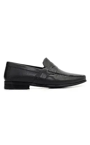 Black Heel Moccasins With Panel