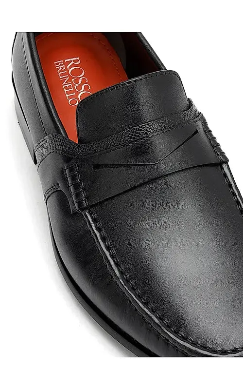 Black Heel Moccasins With Panel