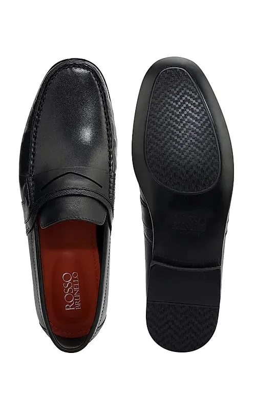 Black Heel Moccasins With Panel