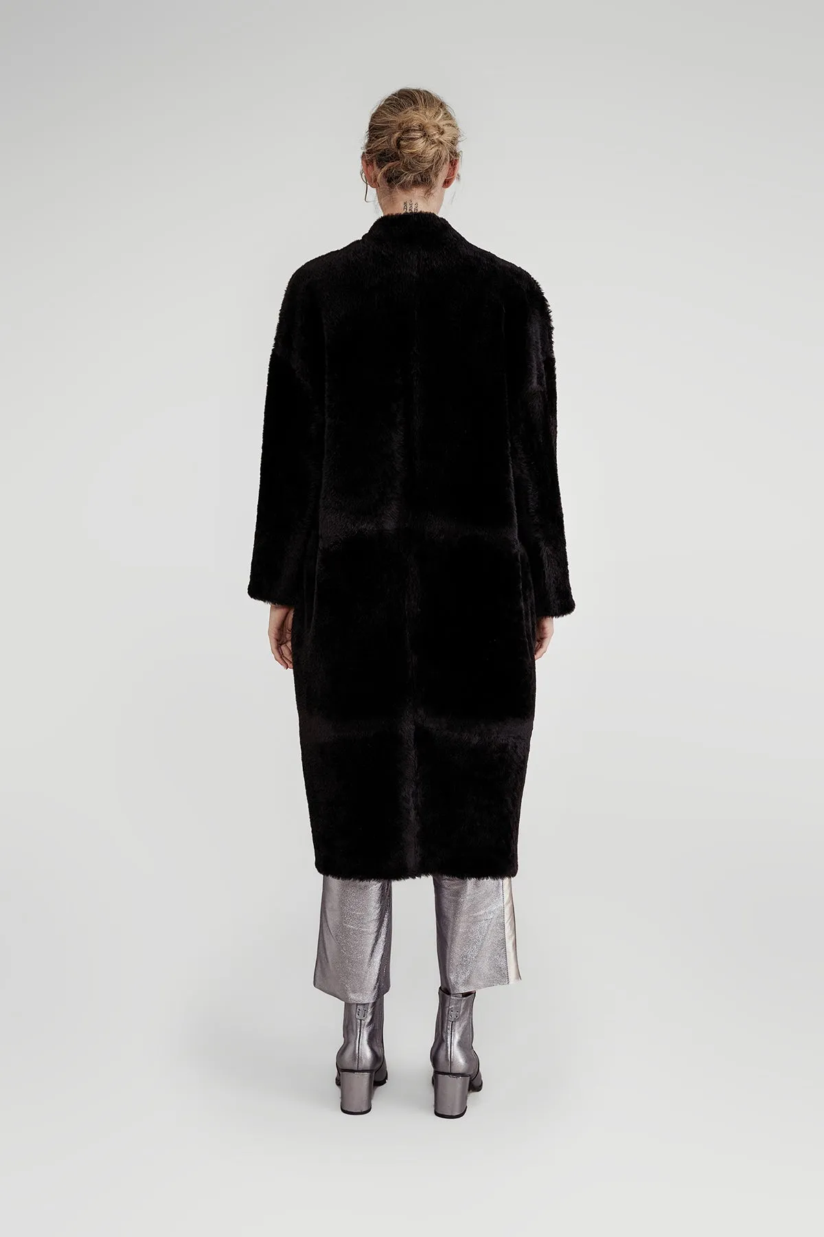 Black Reversible Shearling Coat