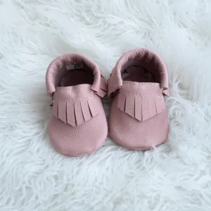 Blush Fringe Moccasins