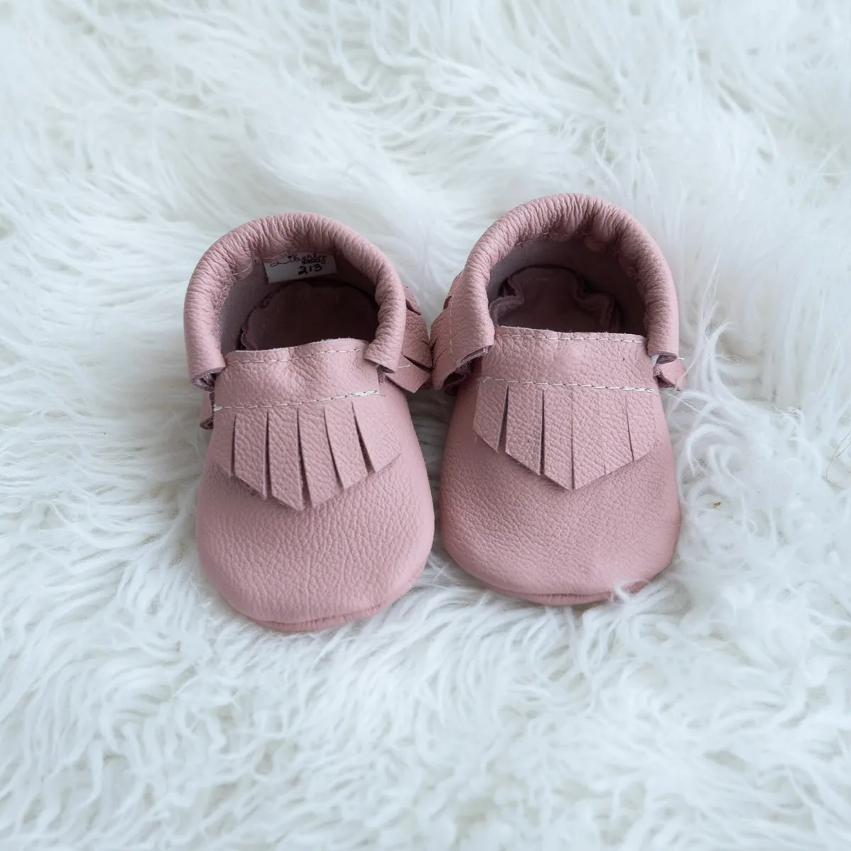 Blush Fringe Moccasins