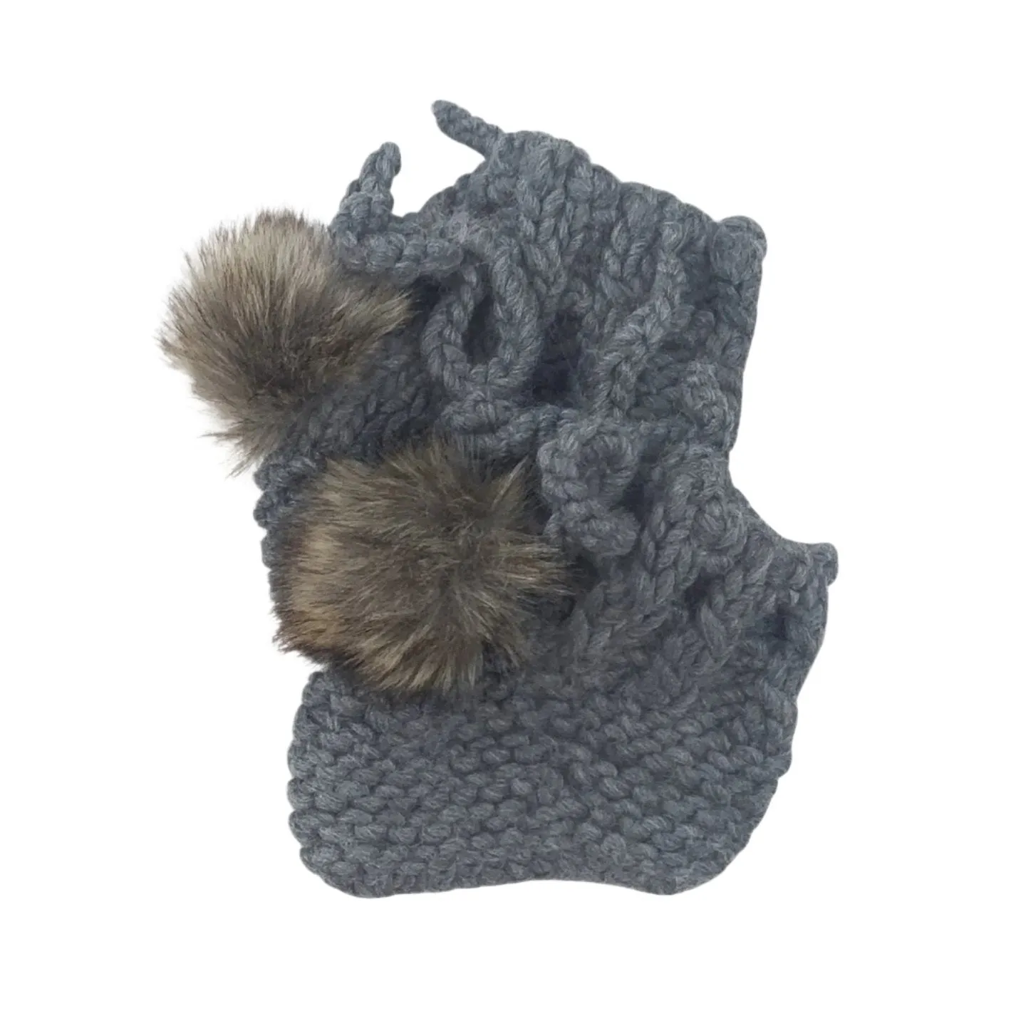 Booties with Pom, Zinc