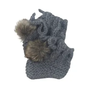 Booties with Pom, Zinc
