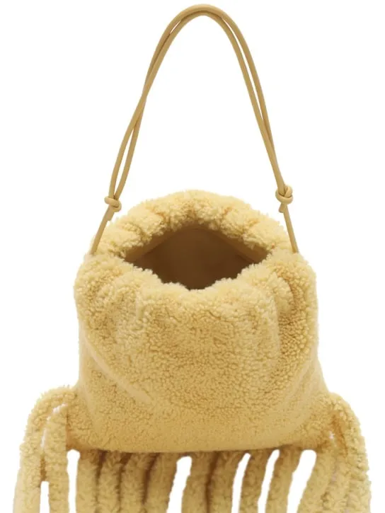 Bottega Veneta   Curly shearling fringed teddy clutch 
