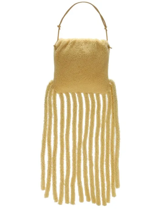 Bottega Veneta   Curly shearling fringed teddy clutch 