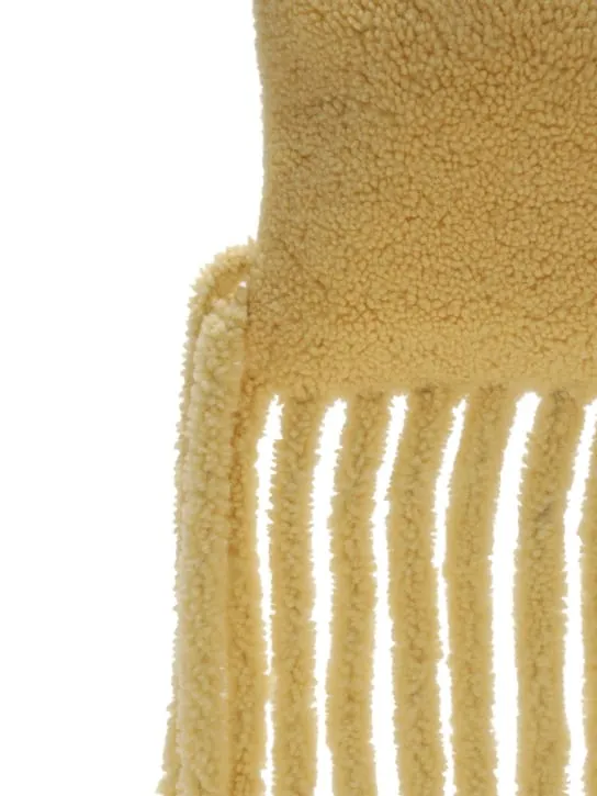 Bottega Veneta   Curly shearling fringed teddy clutch 