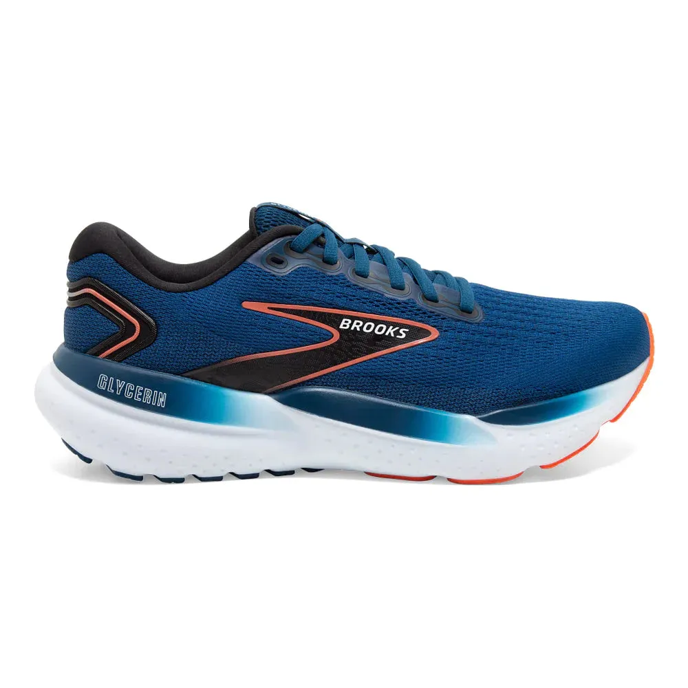 Brooks Men's Glycerin 21 2E WIDE- Blue Opal/Black/Nasturtium
